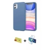 MARSİLYAN™- iPhone 11 Kılıf Kozmos Yansıma Özel Seri - Siyah 3D Antistatik Cam Ekran Koruyucu + Rainbow Kamera Lens Koruma Cam - KI
