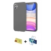 MARSİLYAN™- iPhone 11 Kılıf Kozmos Yansıma Özel Seri - Siyah 3D Antistatik Cam Ekran Koruyucu + Rainbow Kamera Lens Koruma Cam - KI