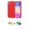 MARSİLYAN™- iPhone 11 Kılıf Kozmos Yansıma Özel Seri - Siyah 3D Antistatik Cam Ekran Koruyucu + Rainbow Kamera Lens Koruma Cam - KI