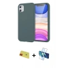 MARSİLYAN™- iPhone 11 Kılıf Kozmos Yansıma Özel Seri - Siyah 3D Antistatik Cam Ekran Koruyucu + Rainbow Kamera Lens Koruma Cam - KI
