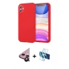 MARSİLYAN™- iPhone 11 Kılıf Kozmos Yansıma Özel Seri - Siyah 3D Antistatik Cam Ekran Koruyucu + Raze Metal Kamera Lens - SH