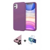 MARSİLYAN™- iPhone 11 Kılıf Kozmos Yansıma Özel Seri - Siyah 3D Antistatik Cam Ekran Koruyucu + Raze Metal Kamera Lens - SH