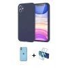 MARSİLYAN™- iPhone 11 Kılıf Kozmos Yansıma Özel Seri - Siyah 3D Antistatik Cam Ekran Koruyucu + Neon Fosforlu Kamera Lens - YL