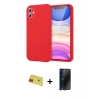 MARSİLYAN™- iPhone 11 Kılıf Kozmos Yansıma Özel Seri - Siyah 3D Antistatik Hayalet Cam Ekran Koruyucu + Rainbow Kamera Lens Koruma Cam - KI