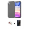 MARSİLYAN™- iPhone 11 Kılıf Kozmos Yansıma Özel Seri - Siyah 3D Antistatik Hayalet Cam Ekran Koruyucu + Pers Alüminyum Kamera Lens - KI