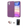 MARSİLYAN™- iPhone 11 Kılıf Kozmos Yansıma Özel Seri - Siyah 3D Antistatik Hayalet Cam Ekran Koruyucu + Pers Alüminyum Kamera Lens - KI