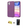 MARSİLYAN™- iPhone 11 Kılıf Kozmos Yansıma Özel Seri - Siyah 3D Antistatik Hayalet Cam Ekran Koruyucu + Rainbow Kamera Lens Koruma Cam - KI