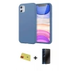 MARSİLYAN™- iPhone 11 Kılıf Kozmos Yansıma Özel Seri - Siyah 3D Antistatik Hayalet Cam Ekran Koruyucu + Rainbow Kamera Lens Koruma Cam - KI