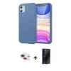 MARSİLYAN™- iPhone 11 Kılıf Kozmos Yansıma Özel Seri - Siyah 3D Antistatik Hayalet Cam Ekran Koruyucu + Pers Alüminyum Kamera Lens - KI