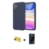 MARSİLYAN™- iPhone 11 Kılıf Kozmos Yansıma Özel Seri - Siyah 3D Antistatik Hayalet Cam Ekran Koruyucu + Rainbow Kamera Lens Koruma Cam - KI
