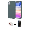 MARSİLYAN™- iPhone 11 Kılıf Kozmos Yansıma Özel Seri - Siyah 3D Antistatik Hayalet Cam Ekran Koruyucu + Pers Alüminyum Kamera Lens - KI