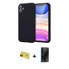MARSİLYAN™- iPhone 11 Kılıf Kozmos Yansıma Özel Seri - Siyah 3D Antistatik Hayalet Cam Ekran Koruyucu + Rainbow Kamera Lens Koruma Cam - KI