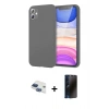 MARSİLYAN™- iPhone 11 Kılıf Kozmos Yansıma Özel Seri - Siyah 3D Antistatik Hayalet Cam Ekran Koruyucu + Pers Alüminyum Kamera Lens - LT