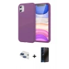 MARSİLYAN™- iPhone 11 Kılıf Kozmos Yansıma Özel Seri - Siyah 3D Antistatik Hayalet Cam Ekran Koruyucu + Pers Alüminyum Kamera Lens - LT
