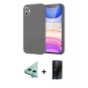 MARSİLYAN™- iPhone 11 Kılıf Kozmos Yansıma Özel Seri - Siyah 3D Antistatik Hayalet Cam Ekran Koruyucu + Raze Metal Kamera Lens - MI