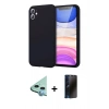 MARSİLYAN™- iPhone 11 Kılıf Kozmos Yansıma Özel Seri - Siyah 3D Antistatik Hayalet Cam Ekran Koruyucu + Raze Metal Kamera Lens - MI