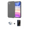 MARSİLYAN™- iPhone 11 Kılıf Kozmos Yansıma Özel Seri - Siyah 3D Antistatik Hayalet Cam Ekran Koruyucu + Pers Alüminyum Kamera Lens - GI