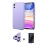 MARSİLYAN™- iPhone 11 Kılıf Kozmos Yansıma Özel Seri - Siyah 3D Antistatik Hayalet Cam Ekran Koruyucu + Raze Metal Kamera Lens - MR