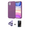 MARSİLYAN™- iPhone 11 Kılıf Kozmos Yansıma Özel Seri - Siyah 3D Antistatik Hayalet Cam Ekran Koruyucu + Raze Metal Kamera Lens - MR