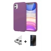 MARSİLYAN™- iPhone 11 Kılıf Kozmos Yansıma Özel Seri - Siyah 3D Antistatik Hayalet Cam Ekran Koruyucu + Raze Metal Kamera Lens - GS