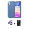 MARSİLYAN™- iPhone 11 Kılıf Kozmos Yansıma Özel Seri - Siyah 3D Antistatik Hayalet Cam Ekran Koruyucu + Raze Metal Kamera Lens - MR