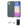 MARSİLYAN™- iPhone 11 Kılıf Kozmos Yansıma Özel Seri - Siyah 3D Antistatik Hayalet Cam Ekran Koruyucu + Renkli Kamera Lens Koruma Cam - SI