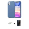 MARSİLYAN™- iPhone 11 Kılıf Kozmos Yansıma Özel Seri - Siyah 3D Antistatik Hayalet Cam Ekran Koruyucu + Renkli Kamera Lens Koruma Cam - SI