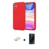MARSİLYAN™- iPhone 11 Kılıf Kozmos Yansıma Özel Seri - Siyah 3D Antistatik Hayalet Cam Ekran Koruyucu + Renkli Kamera Lens Koruma Cam - SI