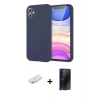 MARSİLYAN™- iPhone 11 Kılıf Kozmos Yansıma Özel Seri - Siyah 3D Antistatik Hayalet Cam Ekran Koruyucu + Renkli Kamera Lens Koruma Cam - SI
