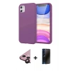 MARSİLYAN™- iPhone 11 Kılıf Kozmos Yansıma Özel Seri - Siyah 3D Antistatik Hayalet Cam Ekran Koruyucu + Raze Metal Kamera Lens - SH