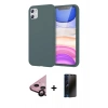 MARSİLYAN™- iPhone 11 Kılıf Kozmos Yansıma Özel Seri - Siyah 3D Antistatik Hayalet Cam Ekran Koruyucu + Raze Metal Kamera Lens - SH