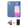 MARSİLYAN™- iPhone 11 Kılıf Kozmos Yansıma Özel Seri - Siyah 3D Antistatik Hayalet Cam Ekran Koruyucu + Raze Metal Kamera Lens - SH