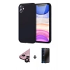 MARSİLYAN™- iPhone 11 Kılıf Kozmos Yansıma Özel Seri - Siyah 3D Antistatik Hayalet Cam Ekran Koruyucu + Raze Metal Kamera Lens - SH