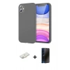 MARSİLYAN™- iPhone 11 Kılıf Kozmos Yansıma Özel Seri - Siyah 3D Antistatik Hayalet Cam Ekran Koruyucu + Renkli Kamera Lens Koruma Cam - YL