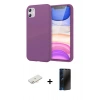 MARSİLYAN™- iPhone 11 Kılıf Kozmos Yansıma Özel Seri - Siyah 3D Antistatik Hayalet Cam Ekran Koruyucu + Renkli Kamera Lens Koruma Cam - YL