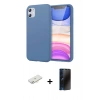 MARSİLYAN™- iPhone 11 Kılıf Kozmos Yansıma Özel Seri - Siyah 3D Antistatik Hayalet Cam Ekran Koruyucu + Renkli Kamera Lens Koruma Cam - YL