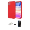 MARSİLYAN™- iPhone 11 Kılıf Kozmos Yansıma Özel Seri - Siyah 3D Antistatik Hayalet Cam Ekran Koruyucu + Renkli Kamera Lens Koruma Cam - YL