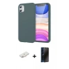 MARSİLYAN™- iPhone 11 Kılıf Kozmos Yansıma Özel Seri - Siyah 3D Antistatik Hayalet Cam Ekran Koruyucu + Renkli Kamera Lens Koruma Cam - YL
