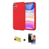 MARSİLYAN™- iPhone 11 Kılıf Kozmos Yansıma Özel Seri - Siyah 3D Antistatik Mat Seramik Nano Ekran Koruyucu + Rainbow Kamera Lens Koruma Cam - KI