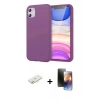 MARSİLYAN™- iPhone 11 Kılıf Kozmos Yansıma Özel Seri - Siyah 3D Antistatik Mat Seramik Nano Ekran Koruyucu + Renkli Kamera Lens Koruma Cam - SI