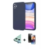 MARSİLYAN™- iPhone 11 Kılıf Kozmos Yansıma Özel Seri - Siyah 3D Antistatik Mat Seramik Nano Ekran Koruyucu + Raze Metal Kamera Lens - MI