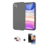 MARSİLYAN™- iPhone 11 Kılıf Kozmos Yansıma Özel Seri - Siyah 3D Antistatik Mat Seramik Nano Ekran Koruyucu + Pers Alüminyum Kamera Lens - KI