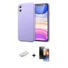 MARSİLYAN™- iPhone 11 Kılıf Kozmos Yansıma Özel Seri - Siyah 3D Antistatik Mat Seramik Nano Ekran Koruyucu + Renkli Kamera Lens Koruma Cam - YL