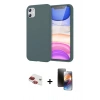 MARSİLYAN™- iPhone 11 Kılıf Kozmos Yansıma Özel Seri - Siyah 3D Antistatik Mat Seramik Nano Ekran Koruyucu + Pers Alüminyum Kamera Lens - KI