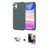 MARSİLYAN™- iPhone 11 Kılıf Kozmos Yansıma Özel Seri - Siyah 3D Antistatik Mat Seramik Nano Ekran Koruyucu + Pers Alüminyum Kamera Lens - GI