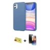 MARSİLYAN™- iPhone 11 Kılıf Kozmos Yansıma Özel Seri - Siyah 3D Antistatik Mat Seramik Nano Ekran Koruyucu + Rainbow Kamera Lens Koruma Cam - KI