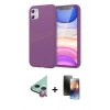 MARSİLYAN™- iPhone 11 Kılıf Kozmos Yansıma Özel Seri - Siyah 3D Antistatik Mat Seramik Nano Ekran Koruyucu + Raze Metal Kamera Lens - KI