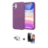 MARSİLYAN™- iPhone 11 Kılıf Kozmos Yansıma Özel Seri - Siyah 3D Antistatik Mat Seramik Nano Ekran Koruyucu + Pers Alüminyum Kamera Lens - YL
