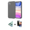 MARSİLYAN™- iPhone 11 Kılıf Kozmos Yansıma Özel Seri - Siyah 3D Antistatik Mat Seramik Nano Ekran Koruyucu + Raze Metal Kamera Lens - MI