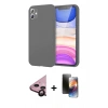 MARSİLYAN™- iPhone 11 Kılıf Kozmos Yansıma Özel Seri - Siyah 3D Antistatik Mat Seramik Nano Ekran Koruyucu + Raze Metal Kamera Lens - SH